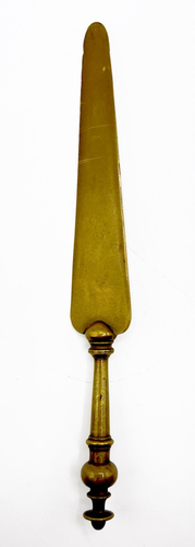 Rare Georgian Solid Brass Letter Opener, 19th Century French Antique - Picture 3 of 5