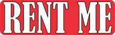 10in x 3in Rent Me Sticker Car Truck Vehicle Bumper Decal