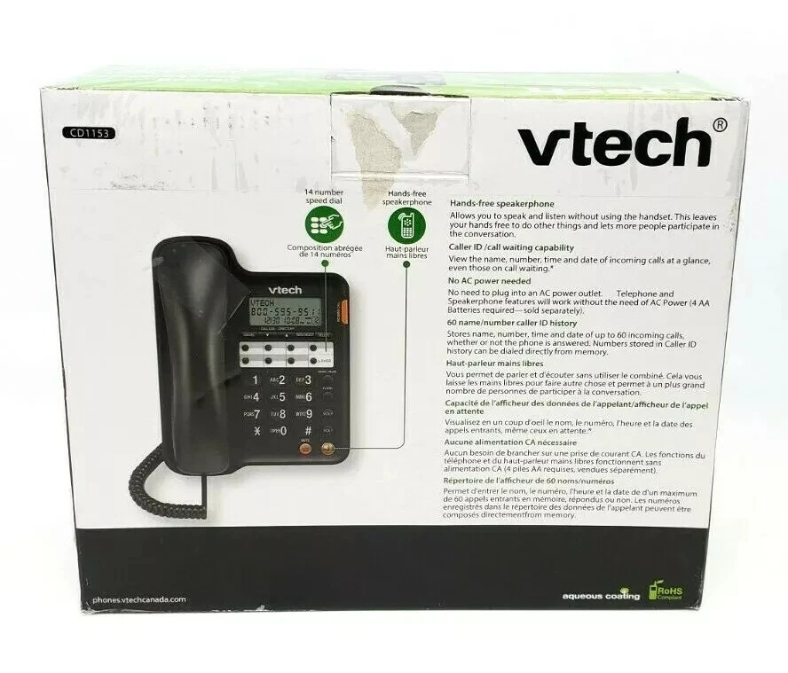 Vtech CD1153 Corded Speaker Telephone with Caller ID/ Call Waiting ™ - Image 4 of 4
