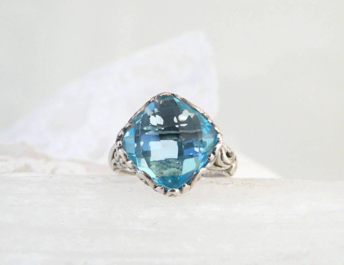 Novica Sterling Silver 925 Heated Bali Blue Quartz Ring Size 8 eBay