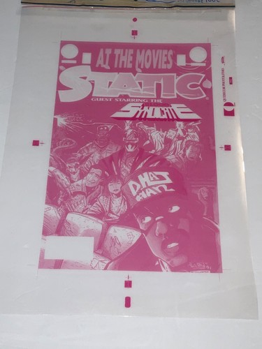MILESTONE STATIC #21 COVER ORIGINAL ART 4-PLY CELL PRINT NEGATIVES w EDIT NOTES - Imagen 4 de 5