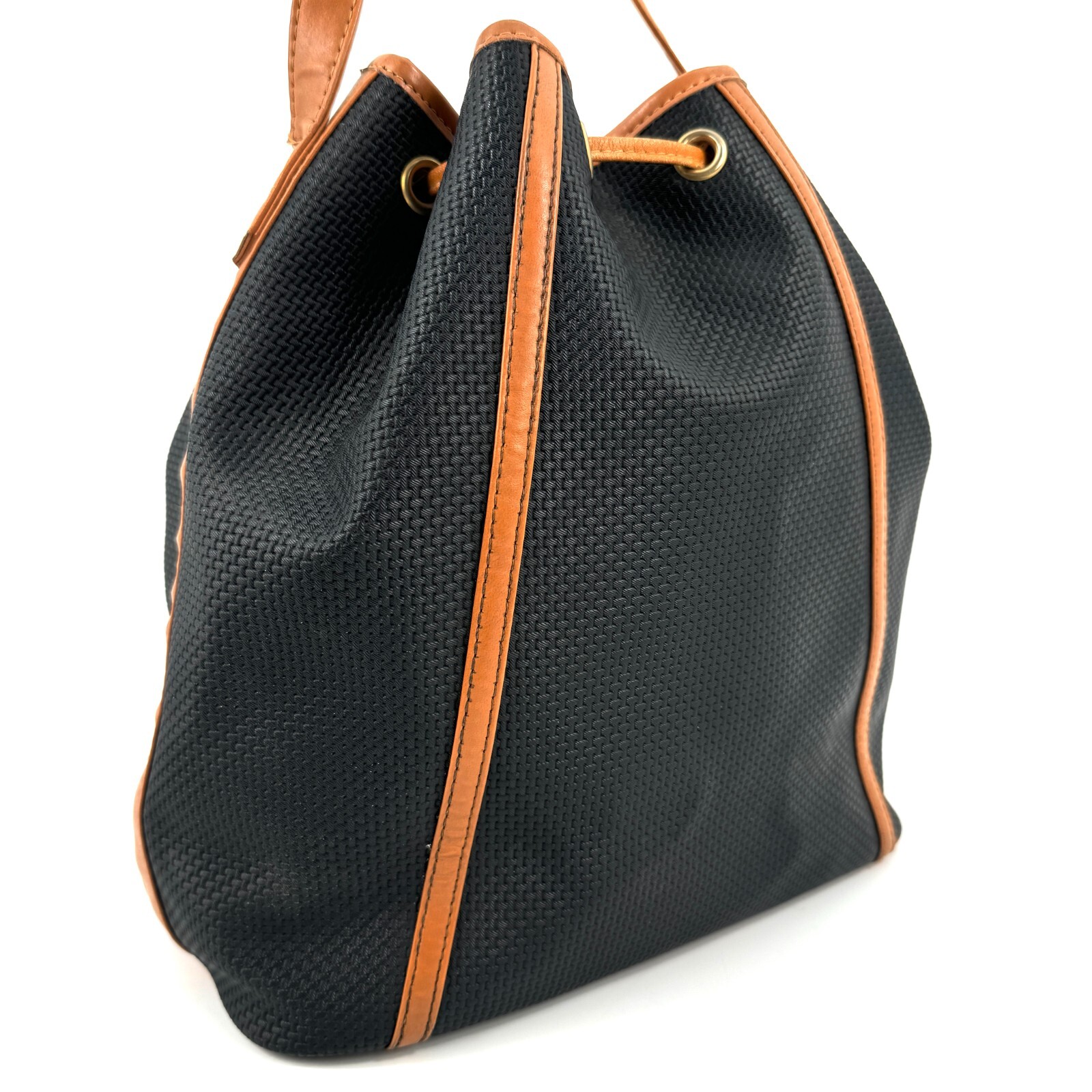 Borsa a tracolla Yves Saint Laurent YSL borsa con coulisse logo triangolo PVC originale #A361