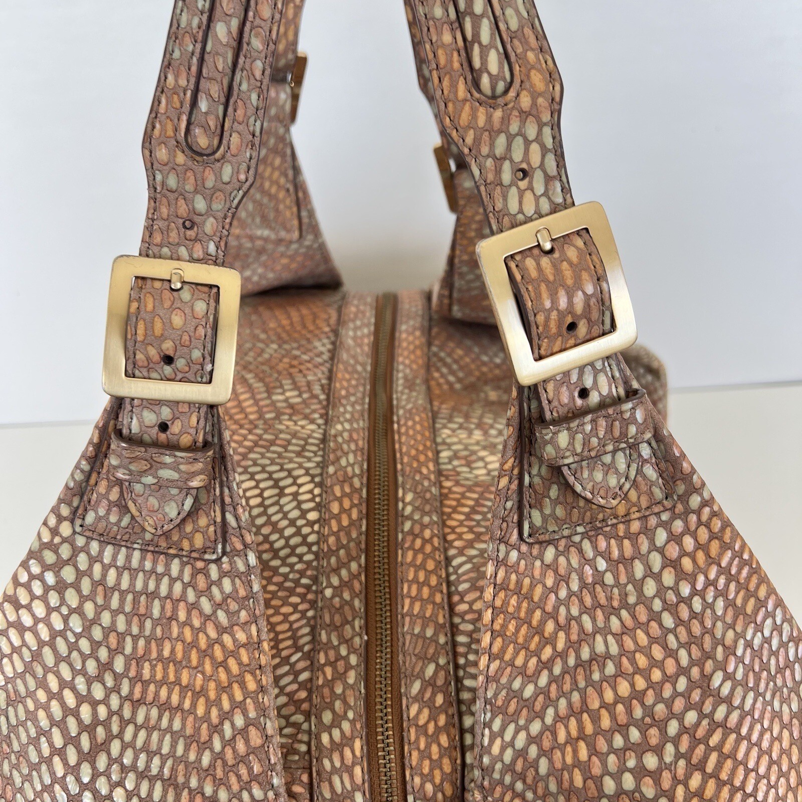 SONDRA ROBERTS Multicolor Python Print Leather Do… - image 6