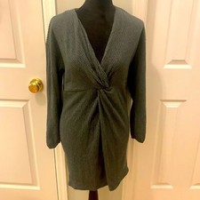 Peach Love California Knit Ruched Front Sweater Dress- Size S