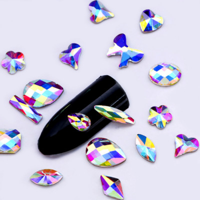 50/100pcs 3D Nail Art Rhinestones Crystal AB Colorful Stones Tips Decoration DIY