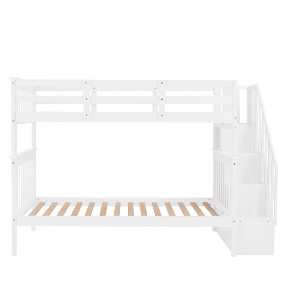 Twin over Twin Bunk Bed with Storage eBay
