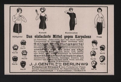 BERLIN, Advertising 1925, J. J. Gentil GmbH Waist Belt Corset Pants
