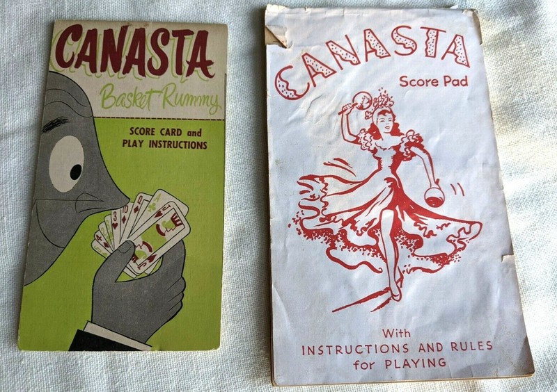 Vintage Canasta Score Pads--set of 2 from the mid-1950s