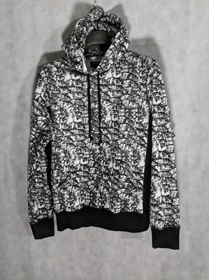 Noah NYC Fish Black & White Allover Print Hoodie Small | eBay