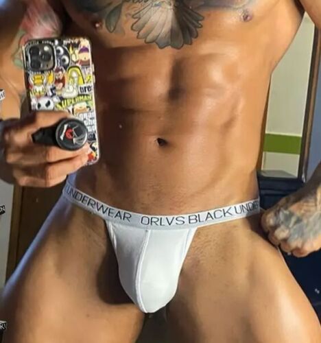 New Men's Sexy White ORLVS String Bikini Brief w/Contoured Pouch - Gay