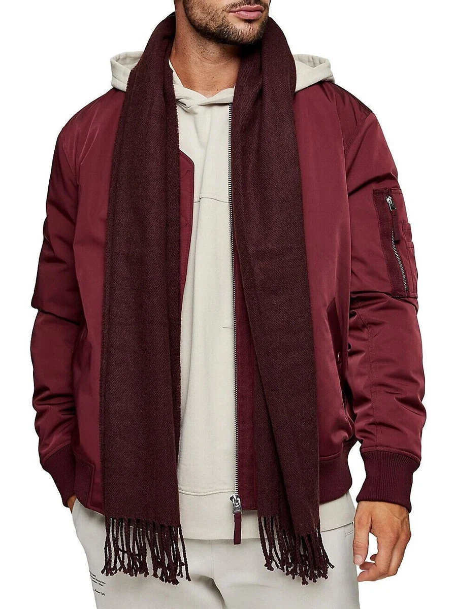 TOPMAN Scarf Mens Brown Woven Fringe New eBay