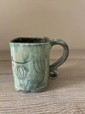Studio Pottery Mug Square “Exhale”