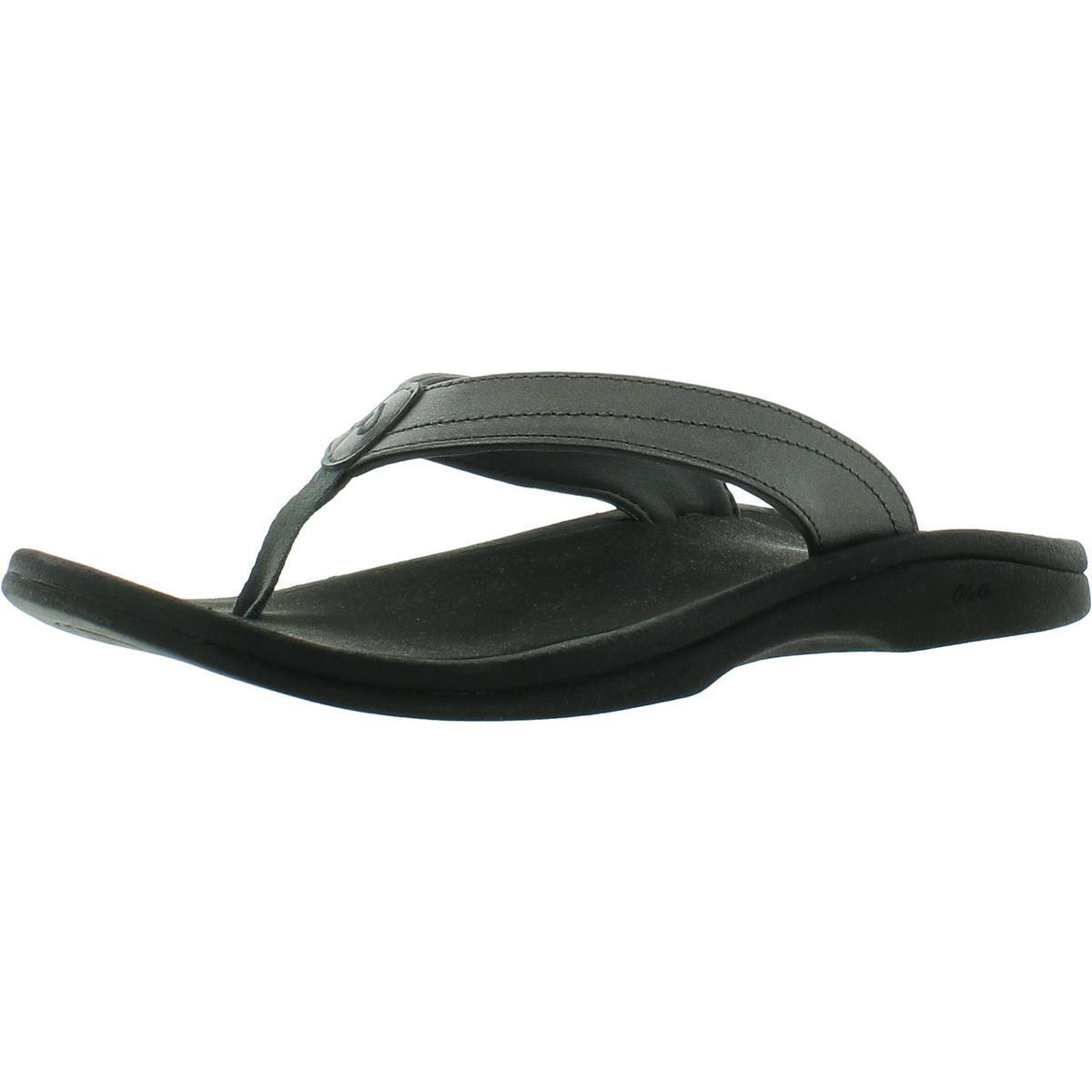 Женские шлепанцы-стринги OluKai Ohana черного цвета, размер 10, средний (B, M), BHFO 5118