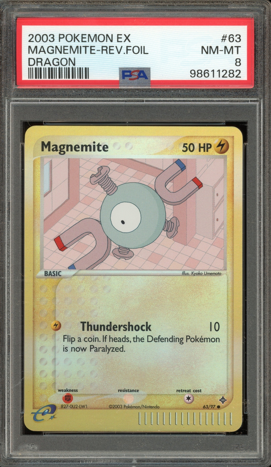 Pokemon Magnemite EX Dragon Reverse Holo #63 PSA 8