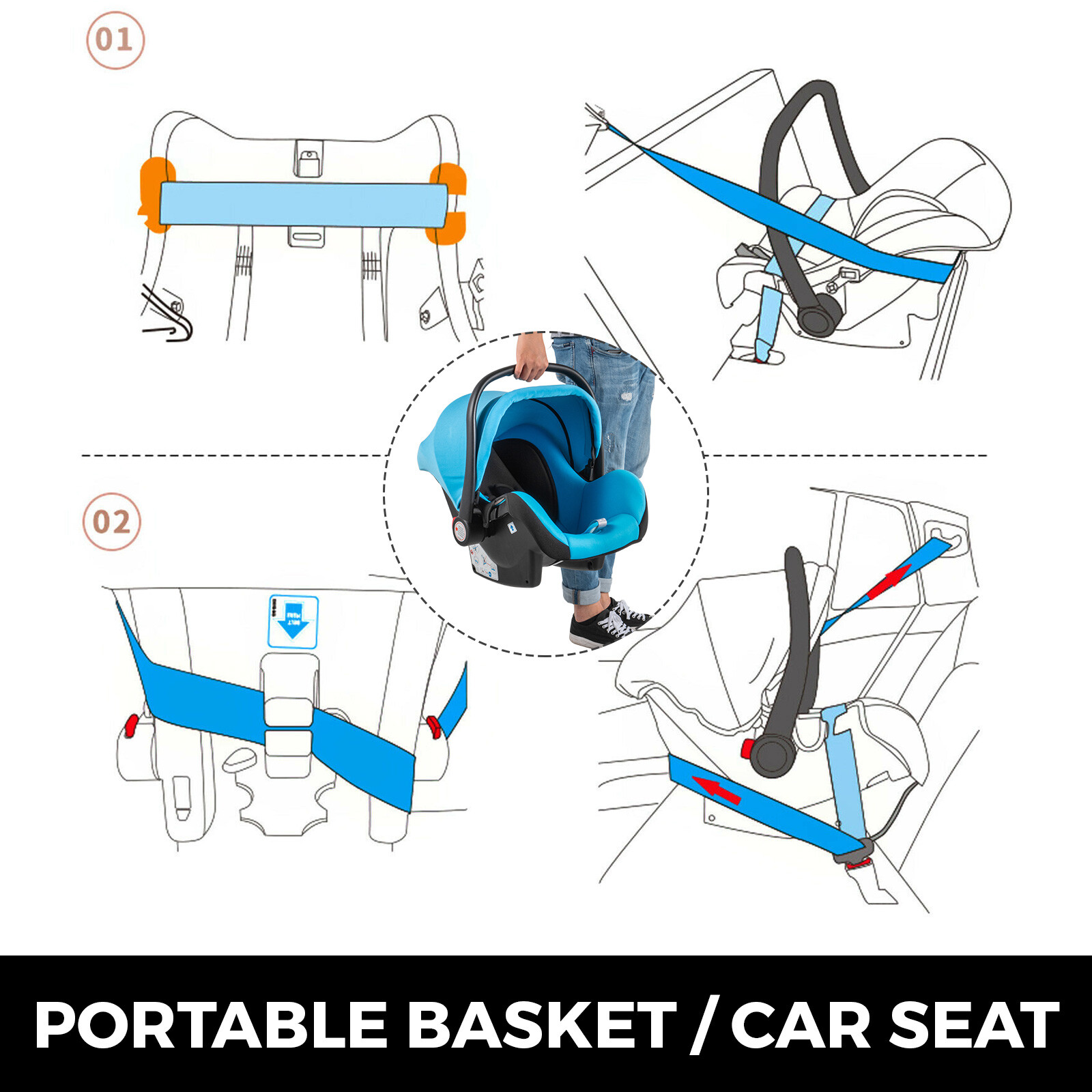 vevor 3 in 1 stroller foldable luxury baby stroller baby stroller 3 in 1 with baby basket