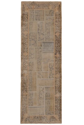 Patchwork 246x83 cm Handgeknüpfter Perserteppich Orient Carpet Rug Vintage