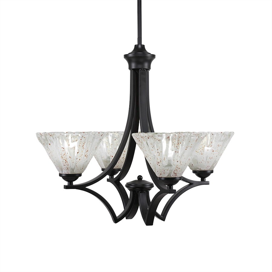 Toltec Zilo 4 Light Uplight Chandelier, Black, 7