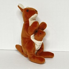 TY Beanie Baby Original Pouch Kangaroo with Baby 1996 PVC Pellets Retired