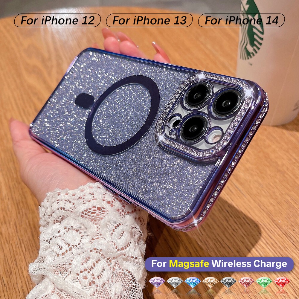 Bling Diamond Glitter Case For iPhone 15 14 13 12 11Pro Max Magnetic Girls Cover