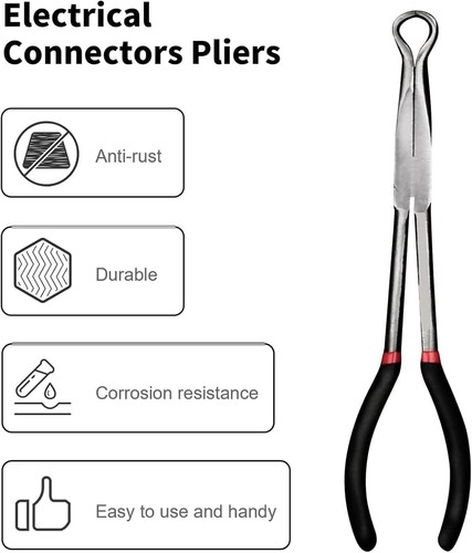 11" Electrical Disconnect Pliers Fuel Line Clip Spark Plug Removal Repair Tool - Bild 5 von 7