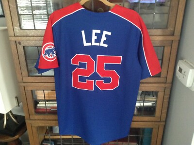 シカゴ・カブス LEE 25 ユニフォーム Derrick Lee #25 Chicago Cubs Genuine Merchandise Spellout Jersey