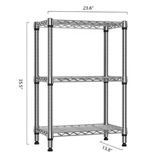 3 Tier Wire Shelving 14"*24"*36" Chrome Shelf Kitchen Freestanding Racks Storage