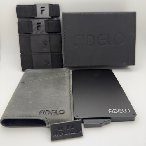 Money Clip Wallet RFID Blocking Card Holder Slim Genuine Leather Metal 2 PC Set - Picture 33 of 40