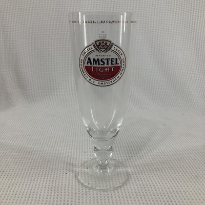 AMSTEL LIGHT Premium Lager Beer Chalice Footed Bar Glasses 33cl (6 pc)