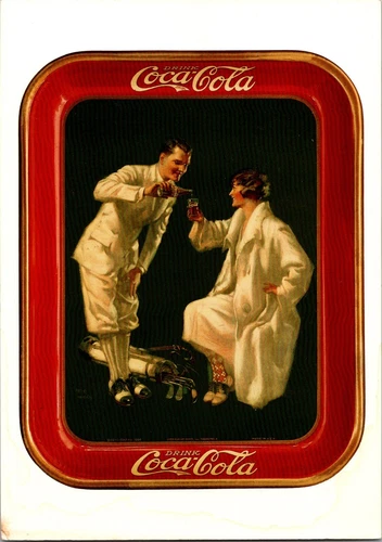 Reproduction of Coca-cola tray 1926 Vintage Continental Postcard CA14