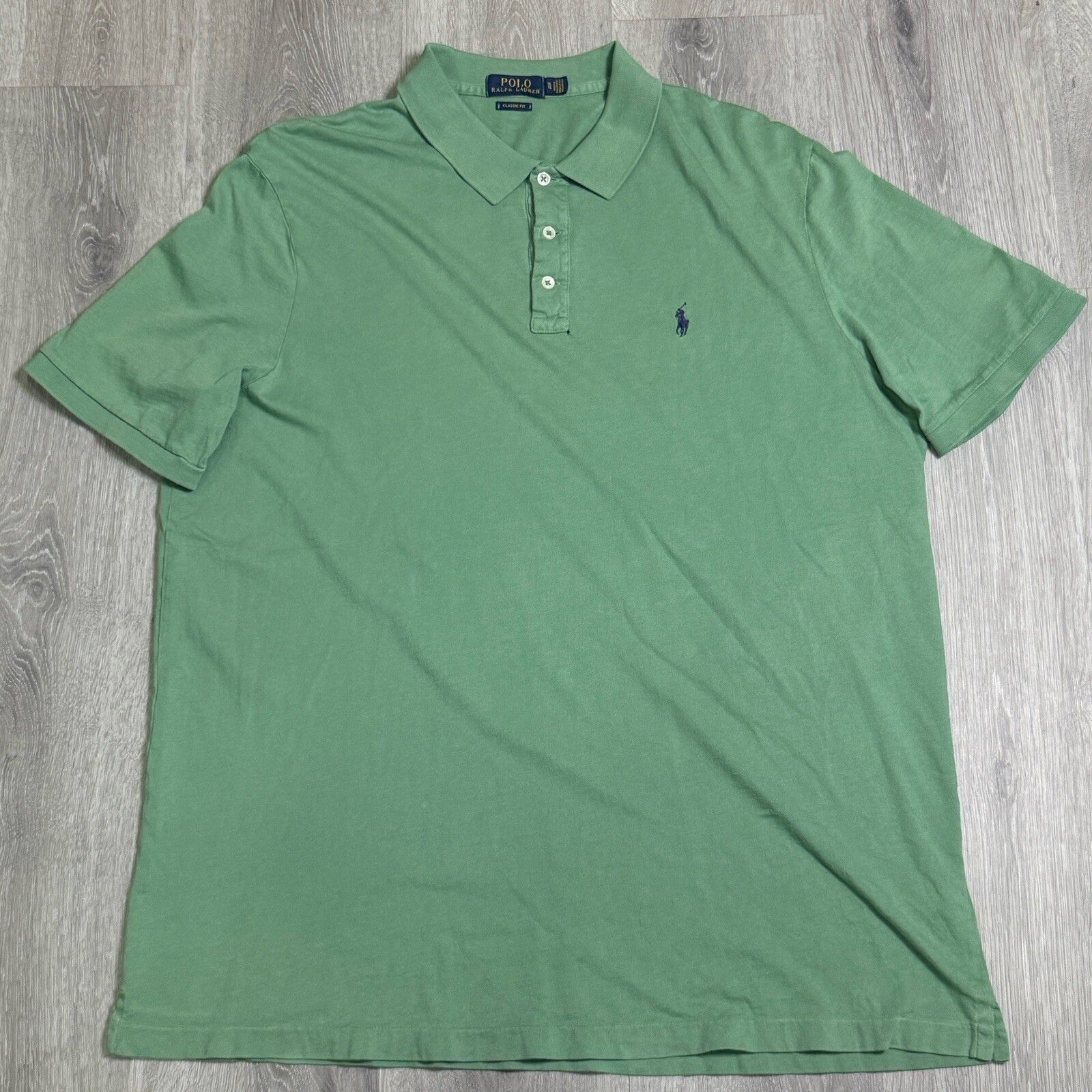PONY Polo Ralph Lauren polo uomo XL verde vestibilità classica manica corta casual top