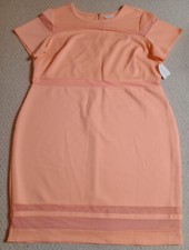 New With Tags Boutique Womens Size 3X Pink Polyester Blend Short Sleeve Dress 23