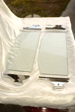 Vintage Golden Gate Brass Mfg. Co. Beveled Glass Wing Window Pair Restored A+