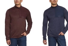 G.H. Bass Men's Quarter Zip Fleece Zippered Chest Pocket