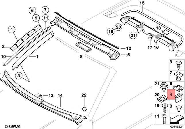 Genuine BMW E31 E32 E34 E46 RR1 RR1N RR2 RR2N Clip Dash Trim OEM 