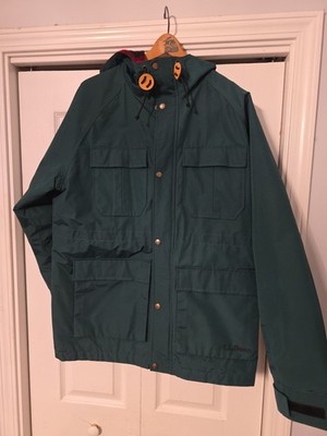 Vintage LLBean Xl  Green Fly Fishing Rain Hiking  Jacket Large 3m Thinsulate KC 