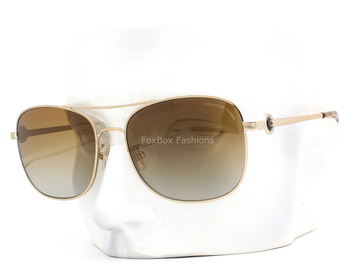 Coach Gold Aviator Sunglasses for Women for sale | eBay