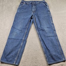 Carhartt FR Jeans Mens 34x34 Blue Denim Flame Resistant FRB13 CAT 2 Carpenter