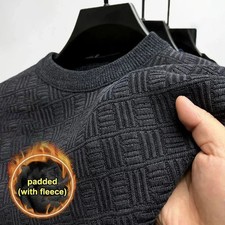2025 Men's Thickened Sweater Knitted Sweaters Three-dimensional Jacquard Hig