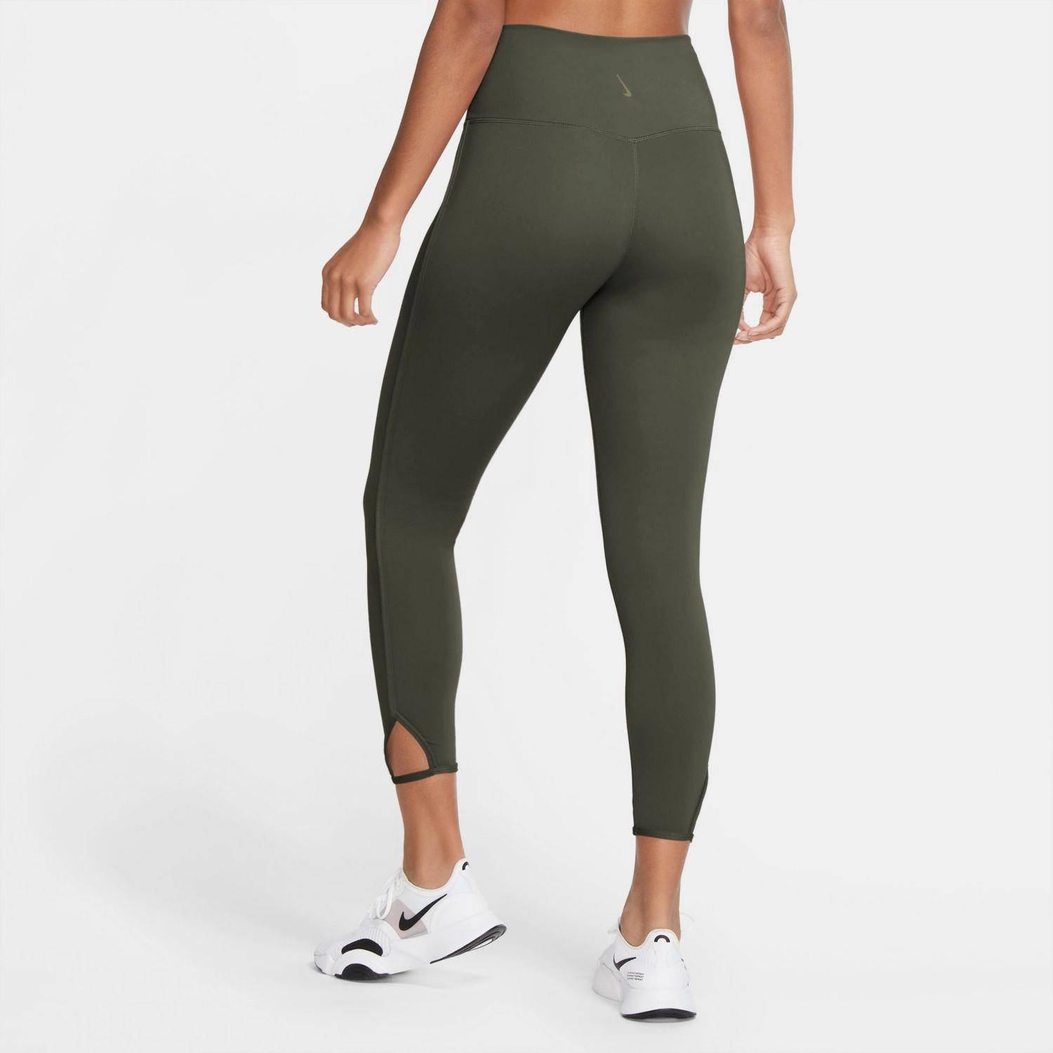 Nike Dri-Fit Women's size XS Yoga Cutout High Rise 7/8 Legging Olive Green thumbnail 4
