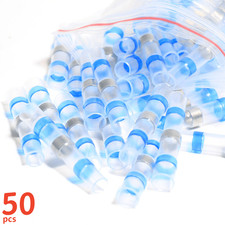 50PCS 16-14AWG Heat Shrink Wire Connector Solder Sleeve Butt Splice Terminals