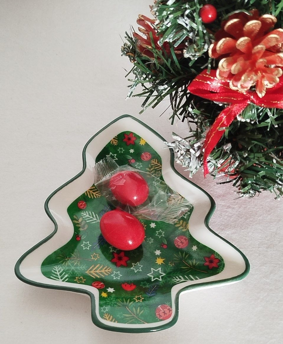 Egan Vassoio Natalizio Albero Porcellana Smaltata 24x29 cm decorazione Natale — foto 2