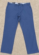 606 Tommy Hilfiger Custom Fit TH Flex Chino Pants Blue Straight Slim Leg 38Wx32L
