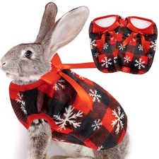 ALUZAEMO Guinea Pig Clothes - 2 Pack Christmas Warm Vest Pet Costume XXS, Red
