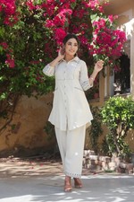 INDIAN PAKISTANI SALWAR KAMEEZ WOMEN COTTON CO-ORD SET BOHO SUMMER TUNIC OUTFIT