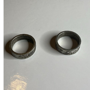 D&D Set of 2 Pewter Alignment Rings from NWN 2 Collectors Edition LG/CE
