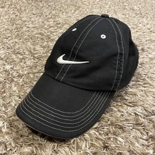 Nike Golf Swoosh Hat Strap Back One Size Black Contrast Stitch Baseball Cap