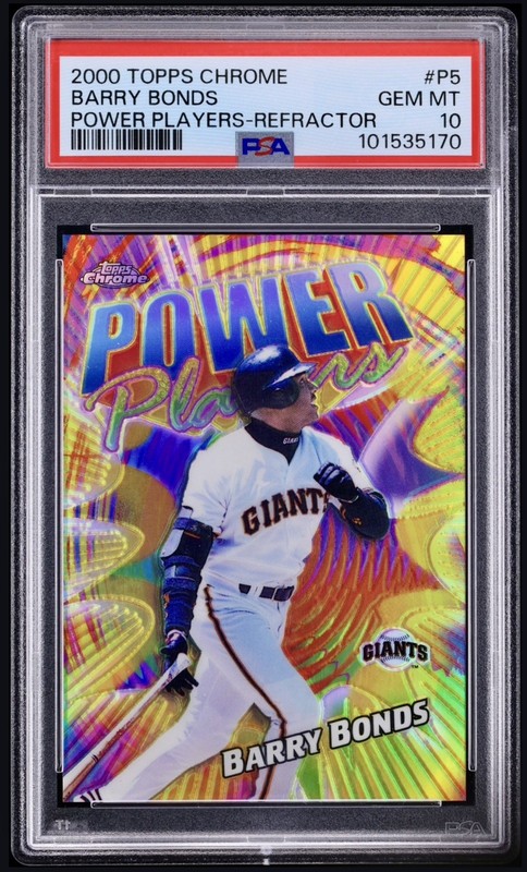 2000 Topps Chrome #P5 BARRY BONDS Power Players Refractor PSA 10 GEM MINT Pop 65