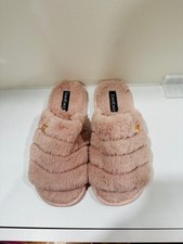 Bebe Sadia Faux Fur Slide Slipper SZ 10