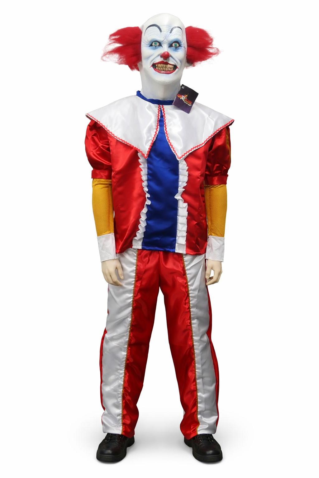 Adult Scary Clown And Mask Costume Halloween Creepy Fancy Dress