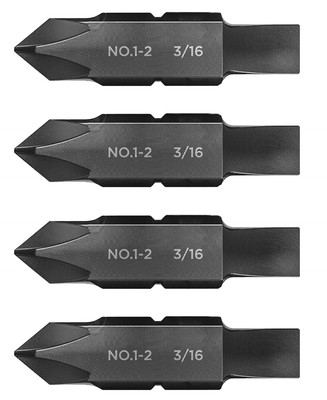 Galvanox Phillips #1/#2 & 3/16'' Flat Bits for Leatherman Tools (4-Pack)